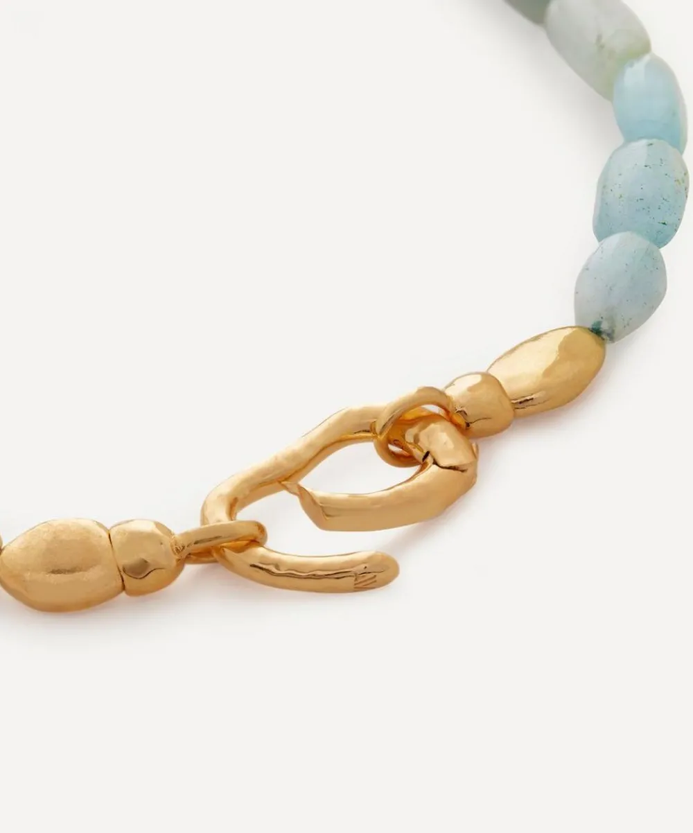 Monica Vinader Bracelets^18ct Gold Plated Vermeil Sterling Silver Rio Aquamarine Beaded Bracelet