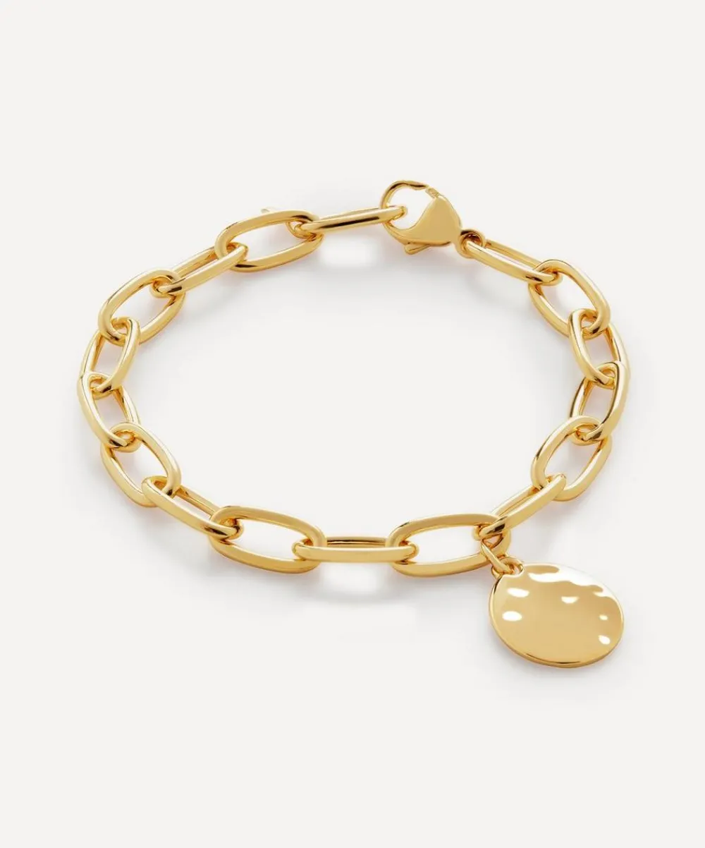 Monica Vinader Bracelets^18ct Gold Plated Vermeil Sterling Silver ID Oval Charm Bracelet