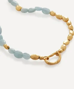 Monica Vinader Necklaces^18ct Gold Plated Vermeil Sterling Silver Rio Aquamarine Beaded Necklace