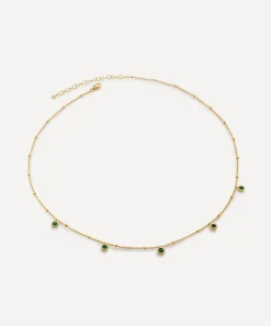 Monica Vinader Necklaces^18ct Gold Plated Vermeil Sterling Silver Green Onyx Choker Necklace