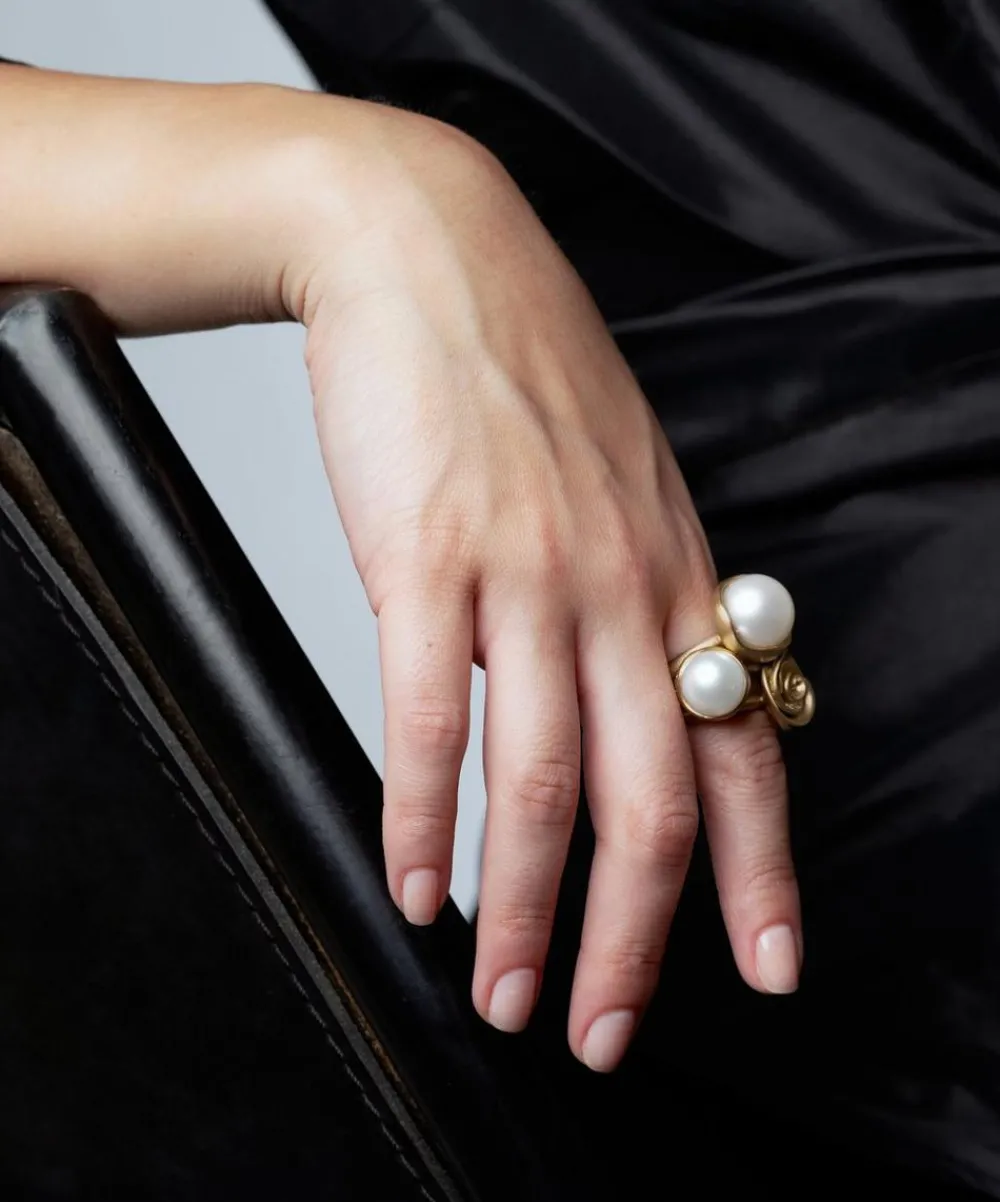 Nada Ghazal Rings|Rings^18ct Gold Pop Shine Mini Pearl Ring