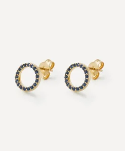 Liberty Earrings|Earrings^9ct Gold Rainbow Nano Blue Sapphire Stud Earrings