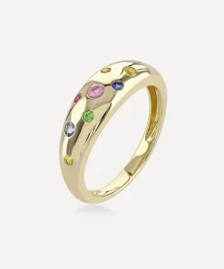 Roxanne First Rings^14ct Gold Rainbow Sapphire Sprinkle Ring