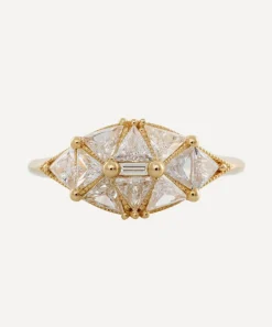 Artemer Rings|Rings^18ct Gold Reflective Dome Triangle Diamond Engagement Ring