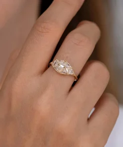 Artemer Rings|Rings^18ct Gold Reflective Dome Triangle Diamond Engagement Ring