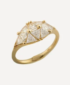 Artemer Rings|Rings^18ct Gold Reflective Dome Triangle Diamond Engagement Ring