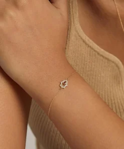 Astley Clarke Bracelets^14ct Gold Ruby Hamsa Hand Bracelet