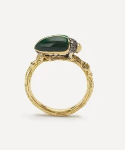 Bibi van der Velden Rings|Rings^18ct Gold Scarab Malachite Ring