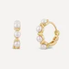 Dinny Hall Earrings^9ct Gold Shuga Pearl Huggie Hoop Earrings
