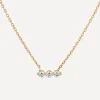 Dinny Hall Necklaces^9ct Gold Shuga Three Stone Diamond Bar Necklace