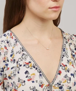 Dinny Hall Necklaces^9ct Gold Shuga Three Stone Diamond Bar Necklace