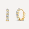 Dinny Hall Earrings^9ct Gold Shuga White Diamond Huggie Hoop Earrings