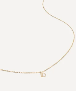 Monica Vinader Necklaces^14ct Gold Small D Initial Pendant Necklace