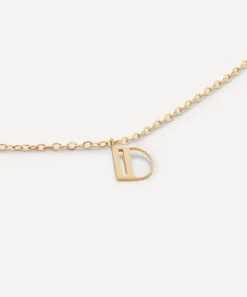 Monica Vinader Necklaces^14ct Gold Small D Initial Pendant Necklace