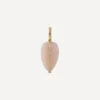 By Pariah Charms & Pendants|Charms & Pendants^14ct Gold Small Diamond Pink Opal Pebble Pendant