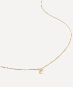 Monica Vinader Necklaces^14ct Gold Small E Initial Pendant Necklace