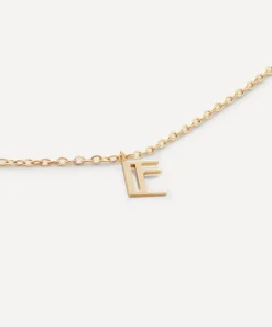 Monica Vinader Necklaces^14ct Gold Small E Initial Pendant Necklace