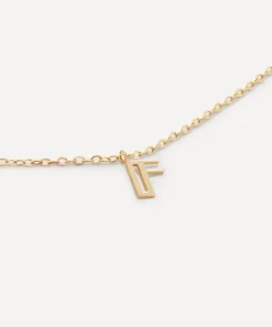 Monica Vinader Necklaces^14ct Gold Small F Initial Pendant Necklace