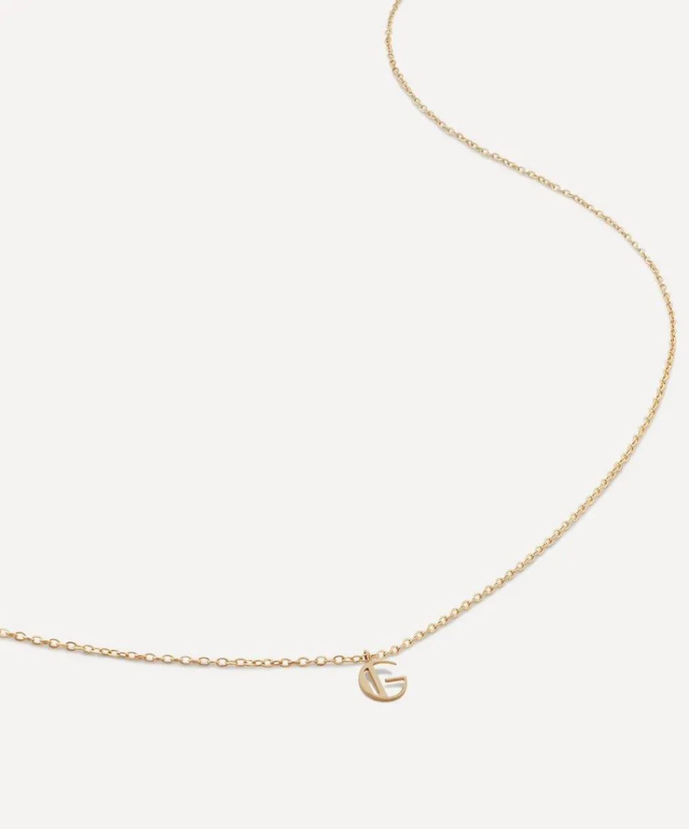 Monica Vinader Necklaces^14ct Gold Small G Initial Pendant Necklace