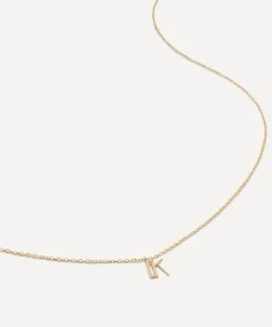 Monica Vinader Necklaces^14ct Gold Small K Initial Pendant Necklace