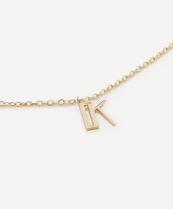 Monica Vinader Necklaces^14ct Gold Small K Initial Pendant Necklace
