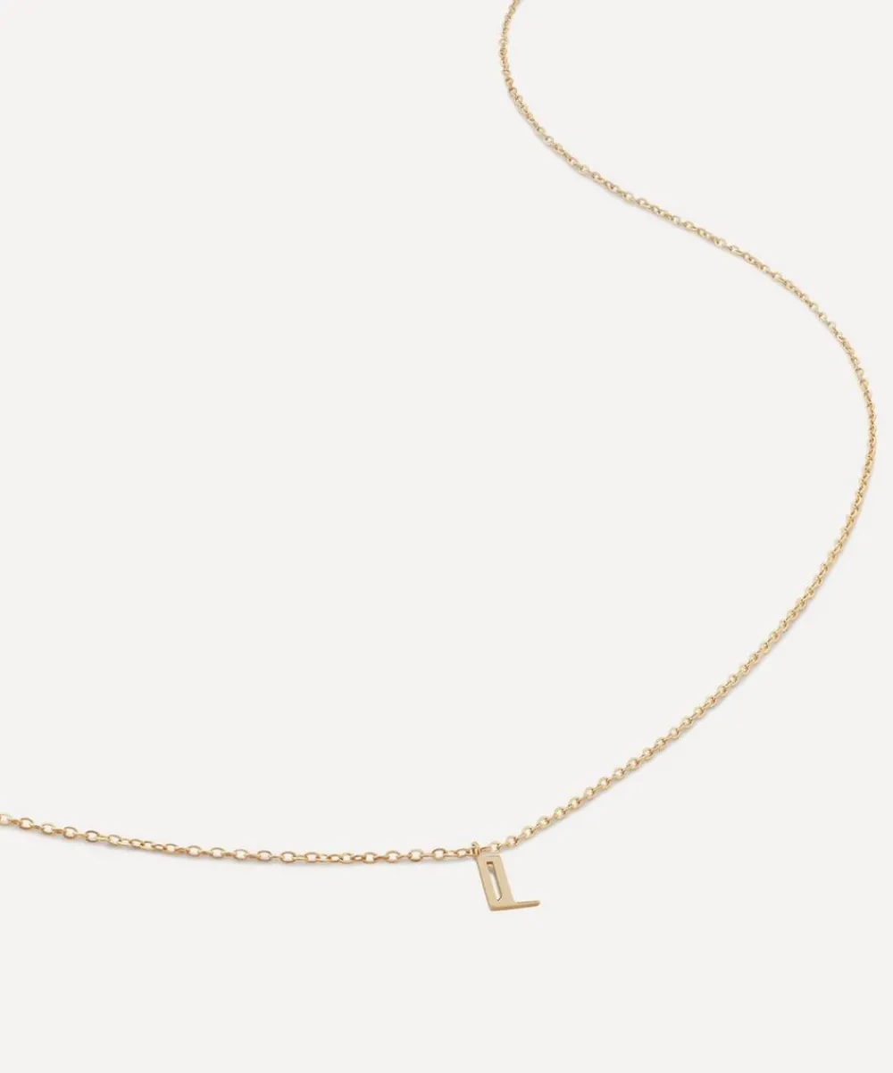 Monica Vinader Necklaces^14ct Gold Small L Initial Pendant Necklace