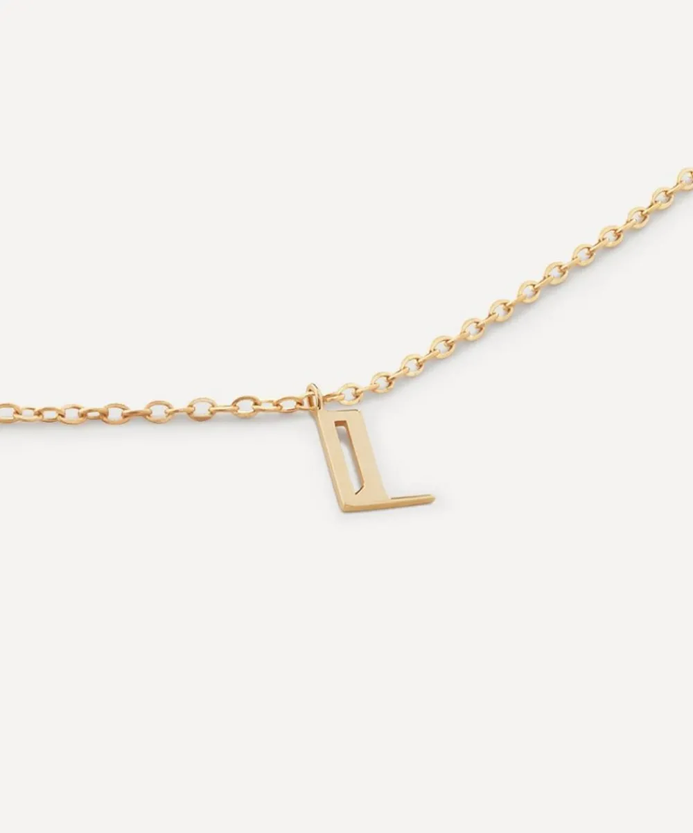 Monica Vinader Necklaces^14ct Gold Small L Initial Pendant Necklace