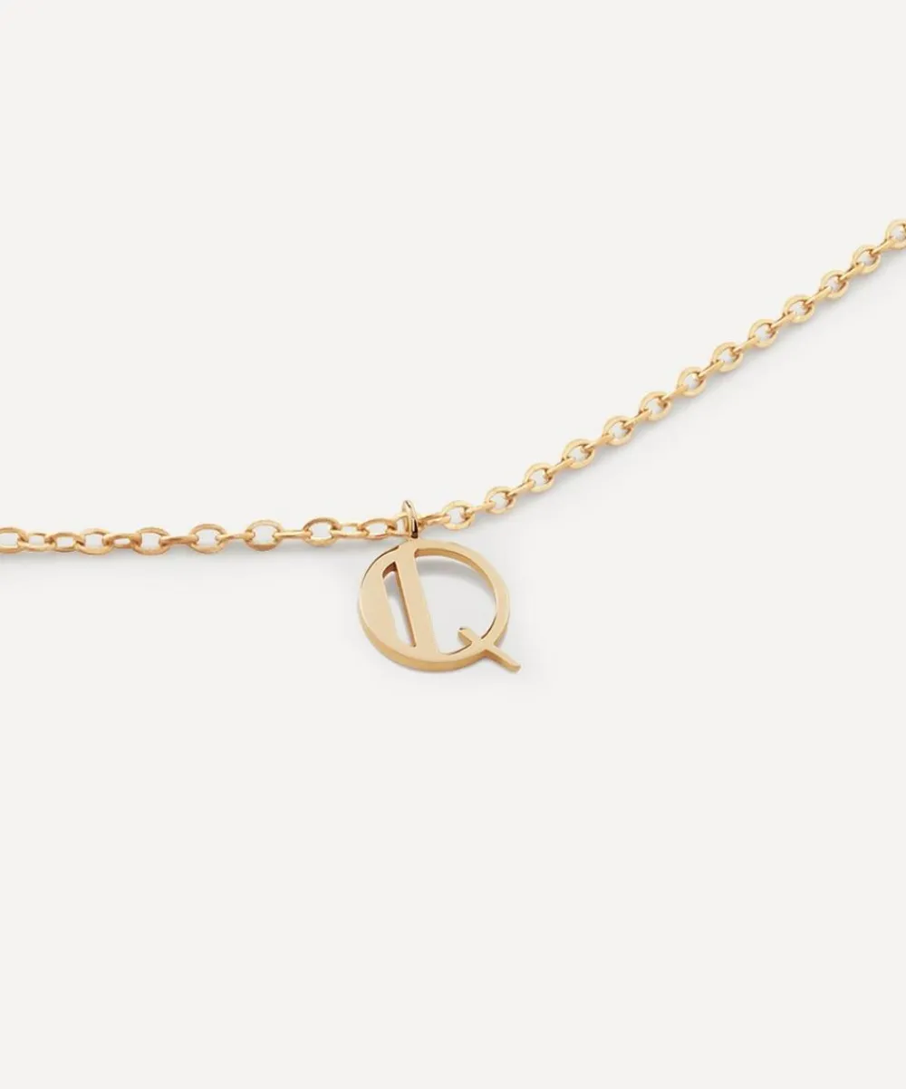 Monica Vinader Necklaces^14ct Gold Small Q Initial Pendant Necklace