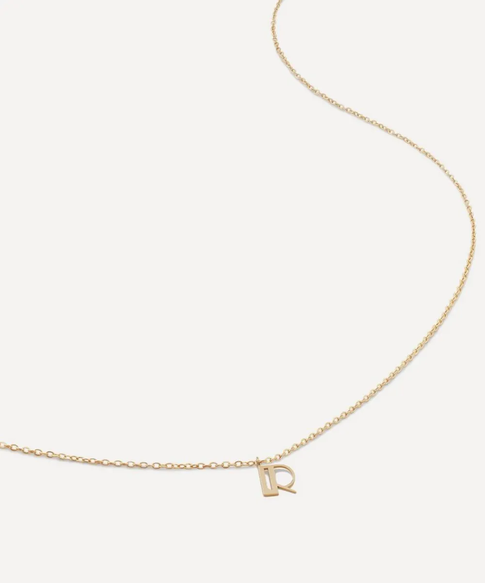 Monica Vinader Necklaces^14ct Gold Small R Initial Pendant Necklace