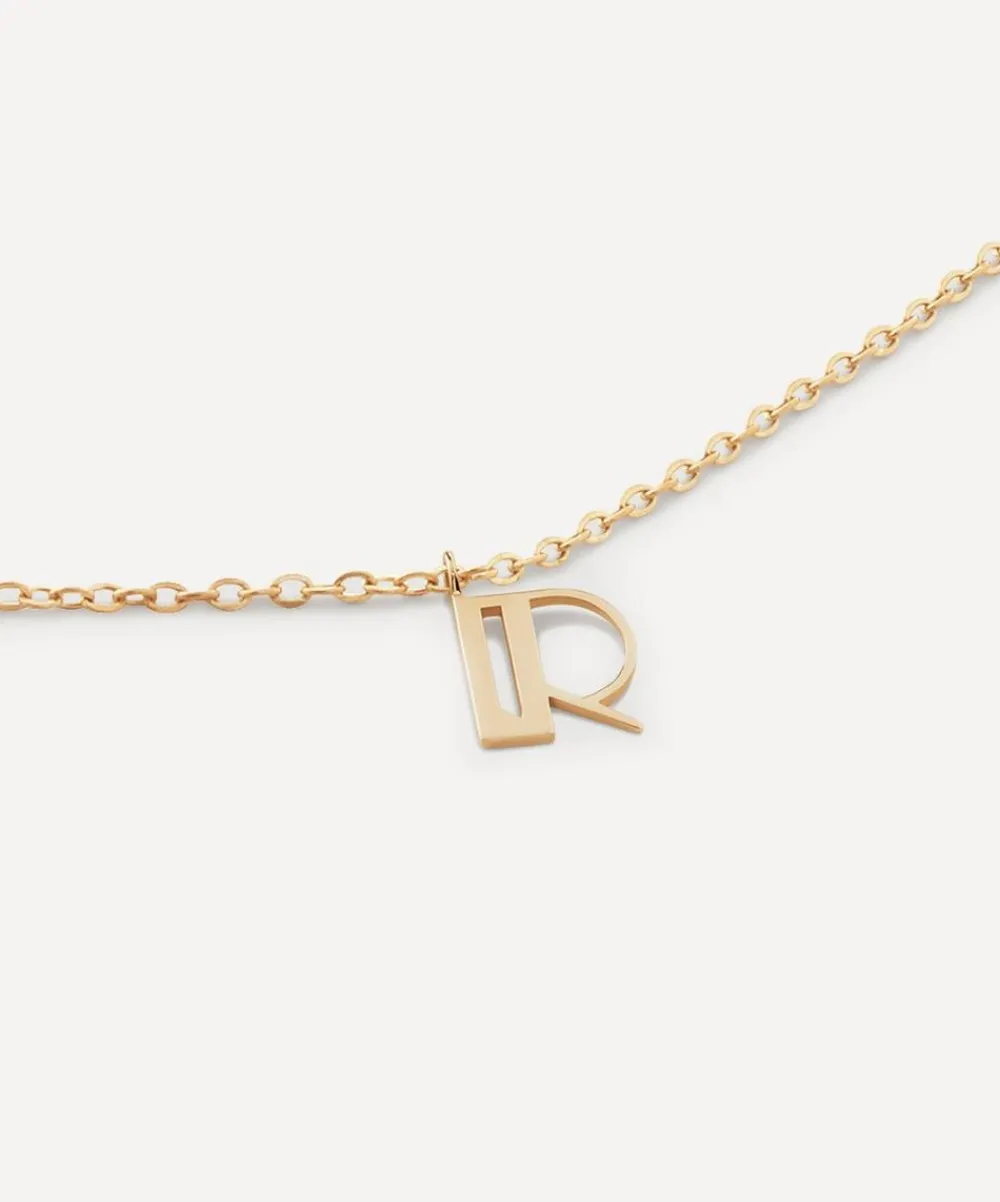 Monica Vinader Necklaces^14ct Gold Small R Initial Pendant Necklace