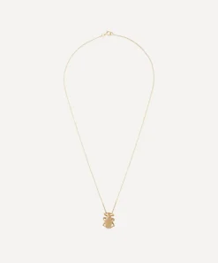 Celine Daoust Necklaces|Necklaces^14ct Gold Small Scarab and Marquise Diamond Pendant Necklace