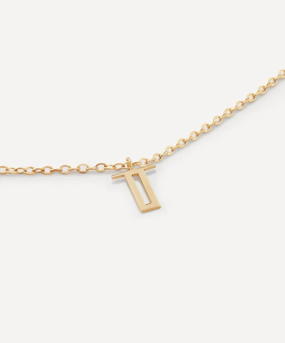 Monica Vinader Necklaces^14ct Gold Small T Initial Pendant Necklace