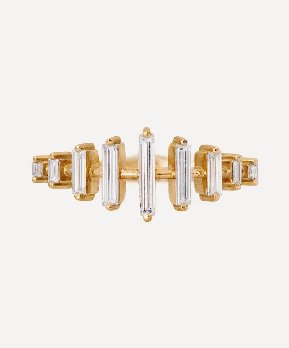 Artemer Rings|Rings^18ct Gold Spaced Needle Baguette Diamond Ring