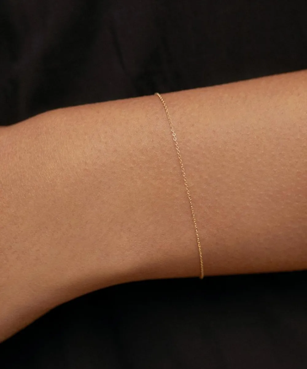 Monica Vinader Bracelets^14ct Gold Super Fine Chain Bracelet