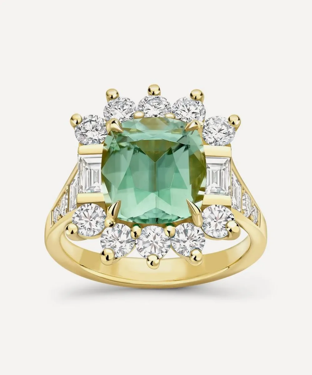 Dinny Hall Rings^18ct Gold Thea Tourmaline and Diamond Ring