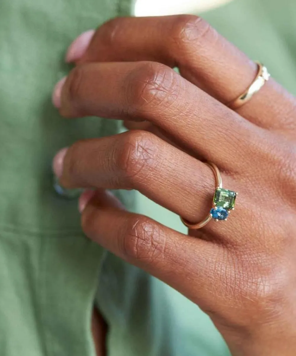 Dinny Hall Rings|Rings^14ct Gold Toi and Moi Tourmaline and Topaz Ring
