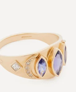 Celine Daoust Rings|Rings^14ct Gold Triple Marquise Tanzanite and Diamond Ring