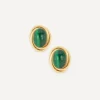 Kojis Earrings|Earrings^14ct Gold Vintage Malachite Stud Earrings