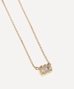 Suzanne Kalan Necklaces|Necklaces^14ct Gold White Baguette Trio Pendant Necklace