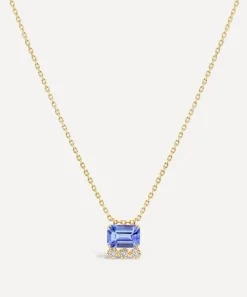 Dinny Hall Charms & Pendants|Charms & Pendants^14ct Gold Wildflower Betony Tanzanite and Diamond Pendant Necklace