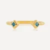 Rachel Jackson Rings^22ct Gold-Plated Adjustable Blue Topaz Deco Ring