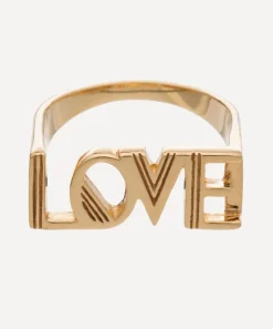 Rachel Jackson Rings^22ct Gold-Plated Art Deco Love Ring