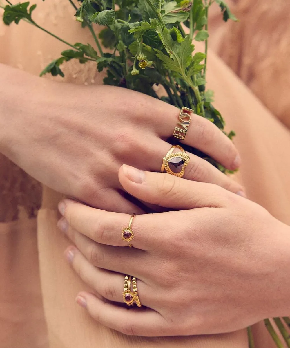 Rachel Jackson Rings^22ct Gold-Plated Art Deco Love Ring