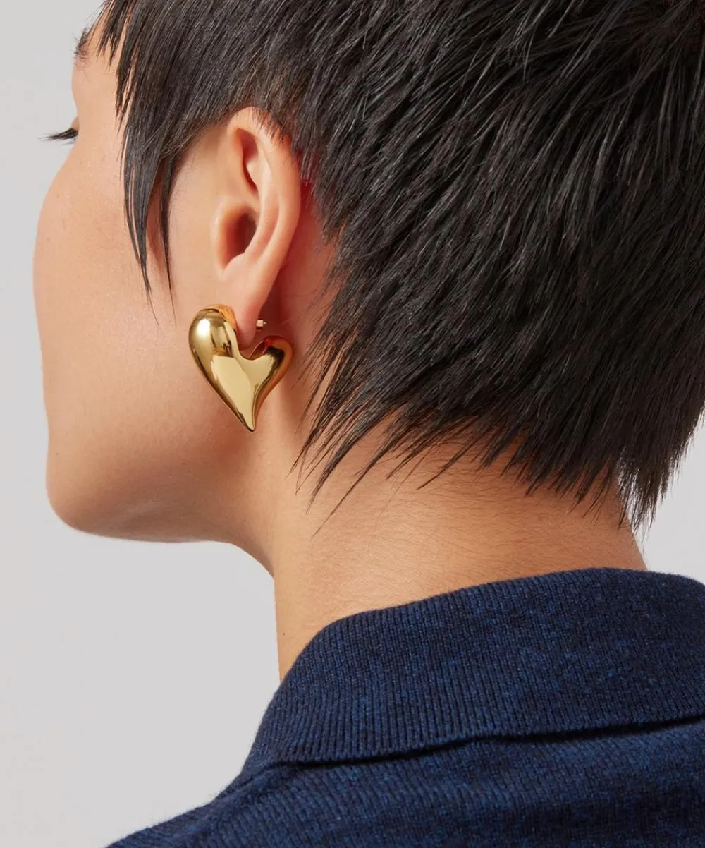 JENNY BIRD Earrings|Earrings^14ct Gold-Plated Art Heart Puff Earrings