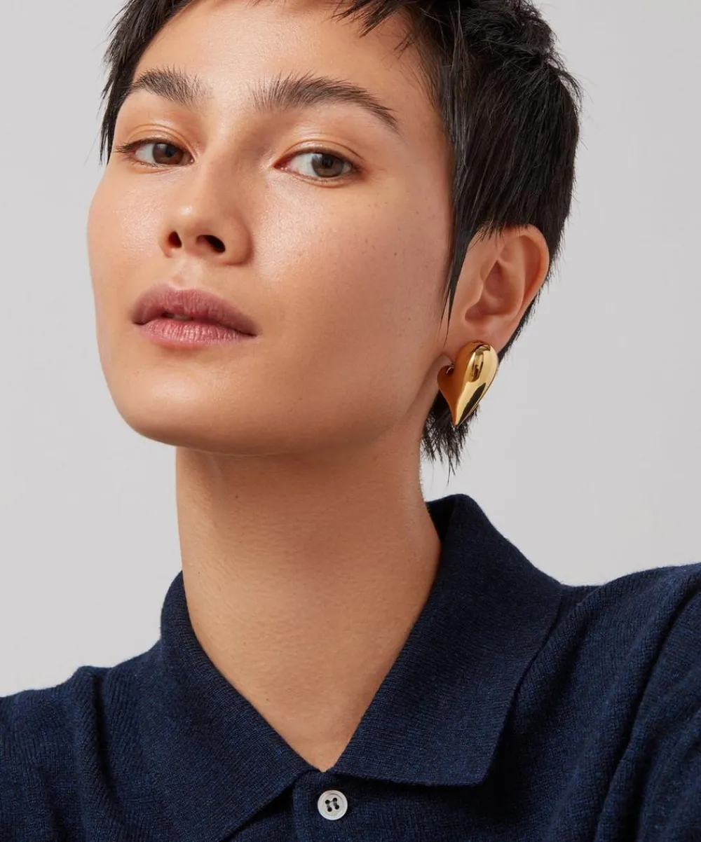 JENNY BIRD Earrings|Earrings^14ct Gold-Plated Art Heart Puff Earrings
