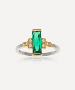 Laura Vann Rings^18ct Gold-Plated Audrey Green Ring