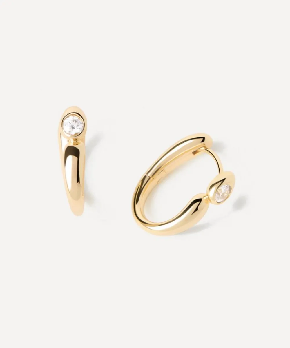 PDPAOLA Earrings^18ct Gold-Plated Becca Hoop Earrings