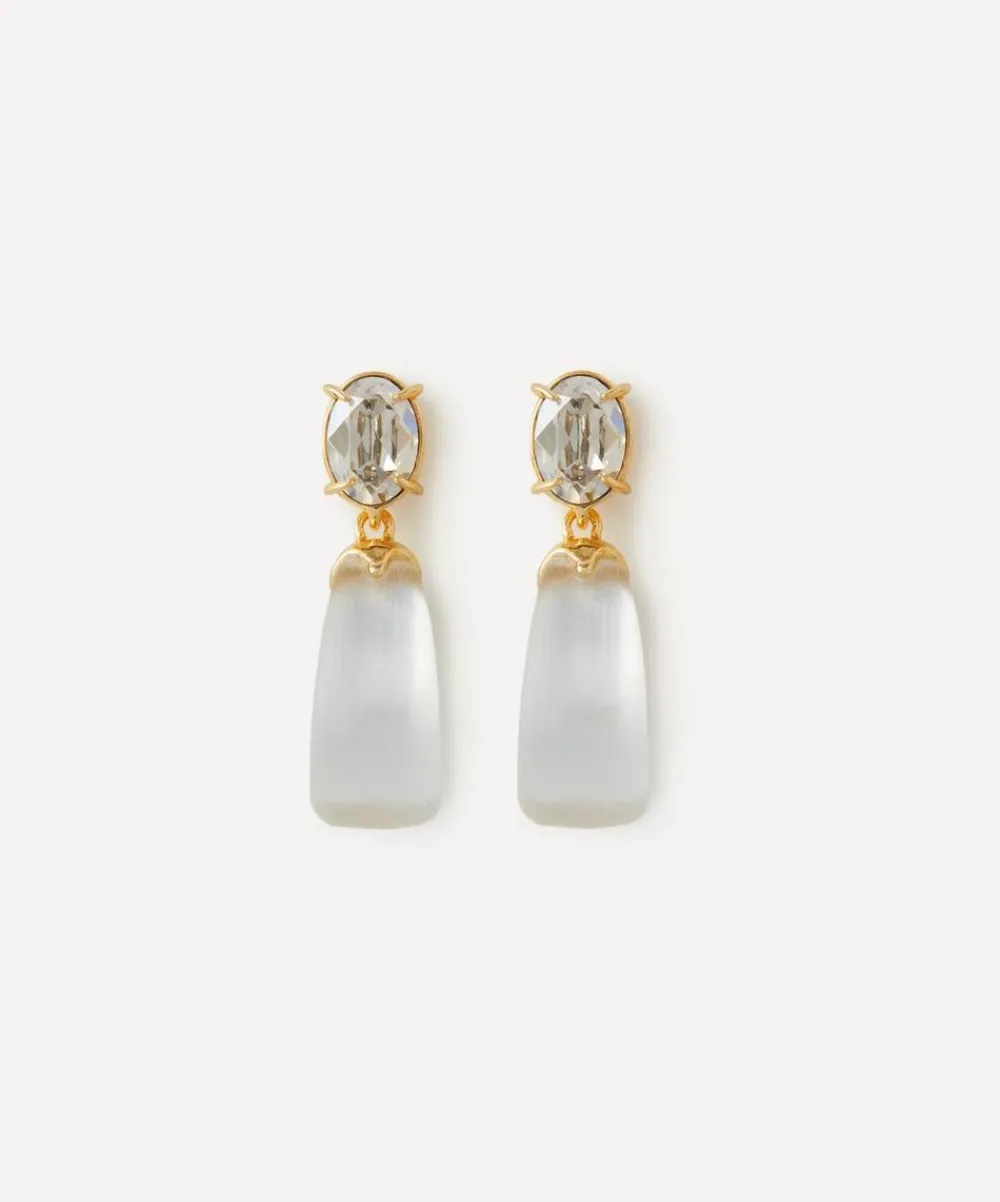 Alexis Bittar Earrings^14ct Gold-Plated Bonbon Crystal Lucite Teardrop Earrings
