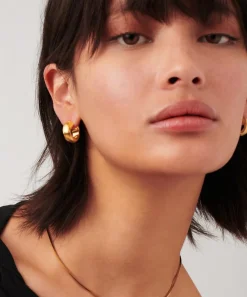 Missoma Earrings^18ct Gold-Plated Chunky Entwine Ridge Small Hoop Earrings
