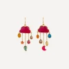 Grainne Morton Earrings^18ct Gold-Plated Cloud and Rain Rani Chalcedony Chain Drop Earrings